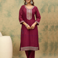Attractive Maroon Color Cotton Blend With Sequins And Embroidery Work Salwar Suits Near Me