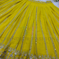 Yellow Color Faux Georgette With Heavy Embroidery Sequins Work Lehenga Choli Near Me