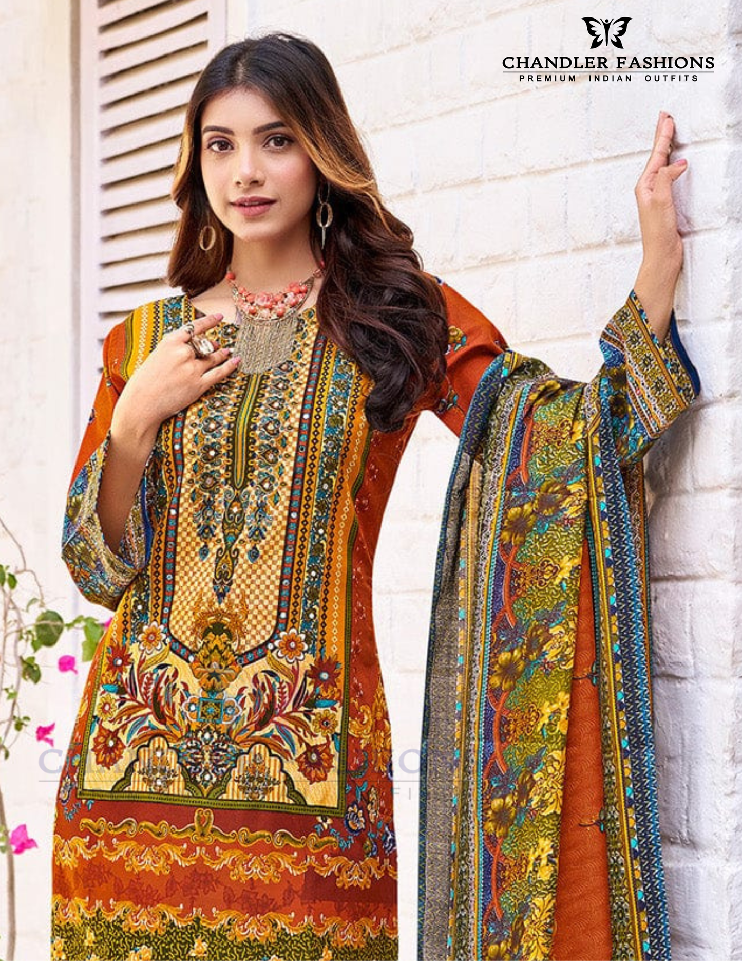 Charming Multicolor Cotton Blend With Printed Work Salwar Suits In USA