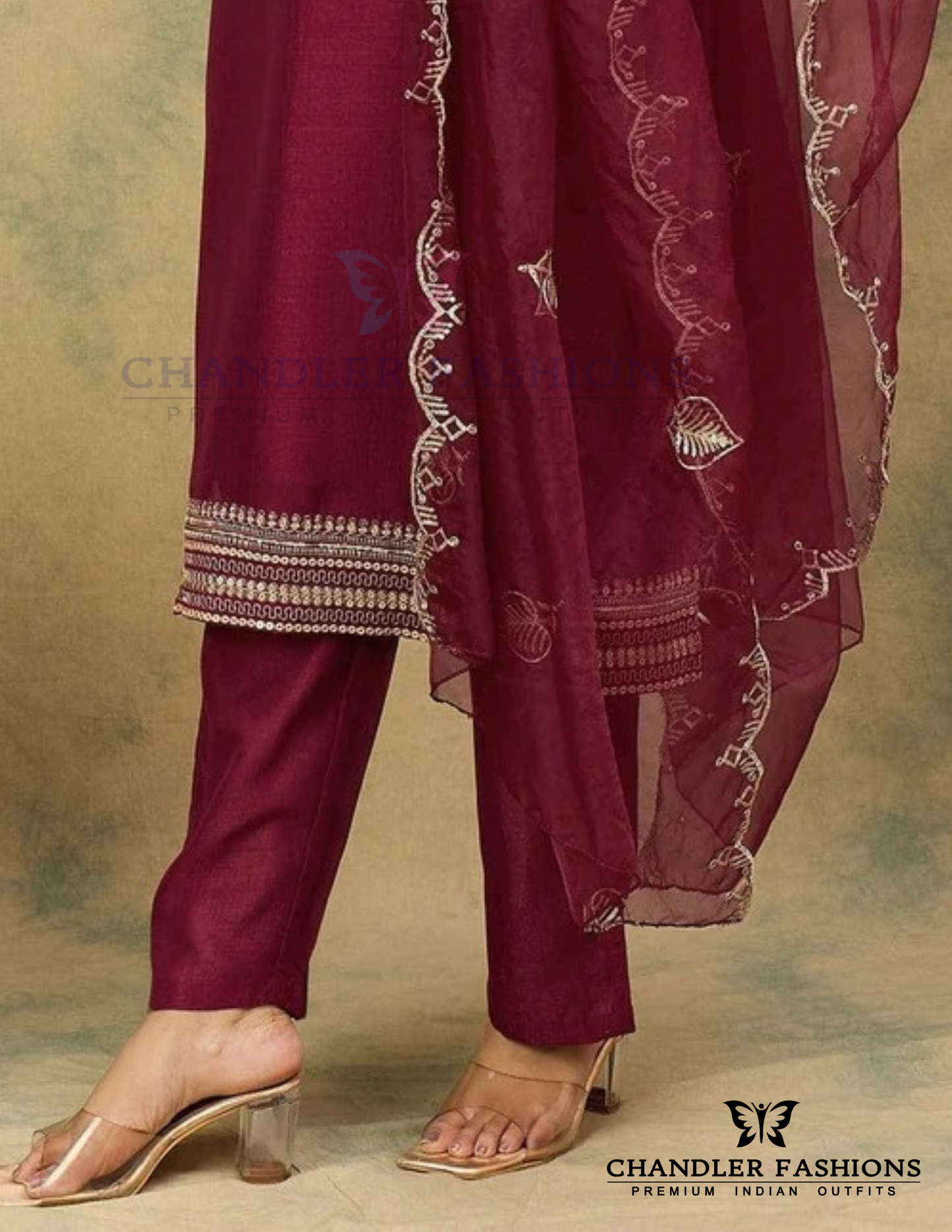 Cotton Blend With Sequins And Embroidery Work Salwar Suits In Chandler