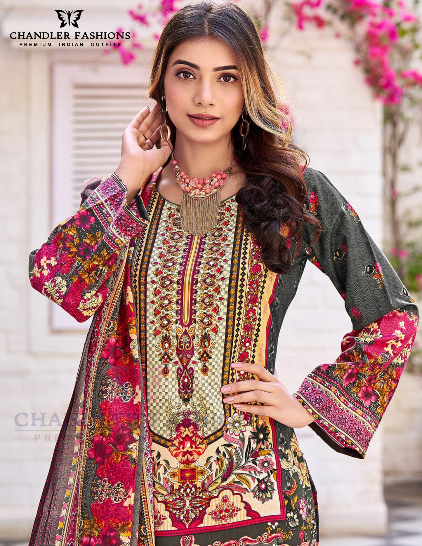 Cotton Blend With Printed Work Salwar Suits In Chandler