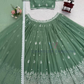 Elegant Light Green Color Embroidery And Sequins Work Lehenga Choli Near Me