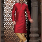Gorgeous Cream Color Dupion Silk Lace Work With Pajama Set For Men's Kurta