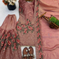 Peach Color Silk With Embroidery Work Sharara Suits In Mesa