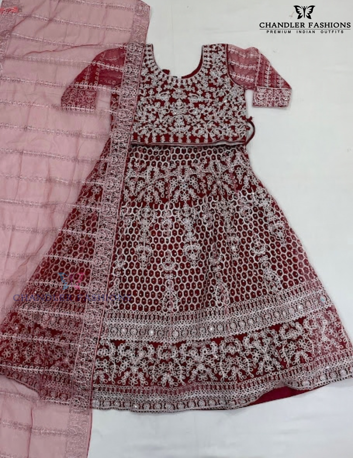  Red Color Georgette Embroidery And Sequins Work Choli Set With Dupatta Near Me