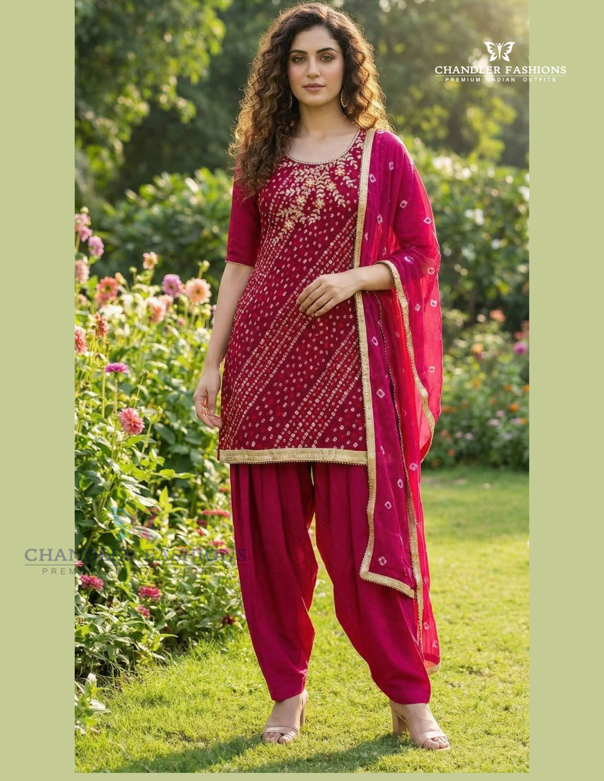 Beautiful Rani Pink Color Premium Jam Cotton Print With Handwork Patiala Suit For Women