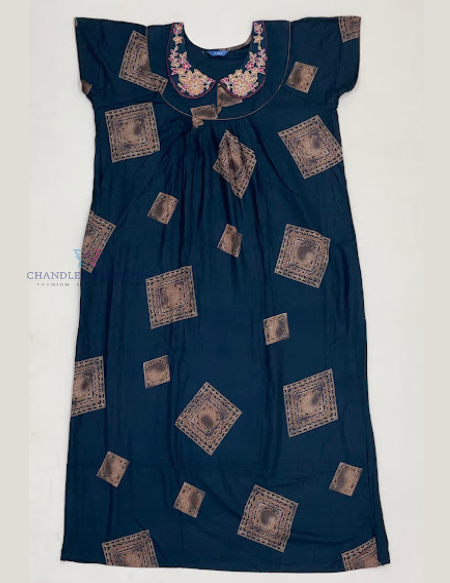 Elegant Dark Green Color Rayon With Embroidery And Printed Work Nighty For Women