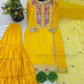Yellow Color Heavy Chinon Silk With Embroidery Work Sharara Suits With Dupatta In USA
