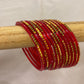 Amazing Traditional Red Color Glass Bangles For Women