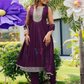 Pleasing Purple Color Rayon With Embroidery Work Salwar Suits For Women