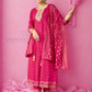 Attractive Pink Color Rayon With Embroidery Work Salwar Suits For Women