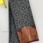 Charming Gray Color With Maroon Color Golden Zari Border Art Silk Saree For Women