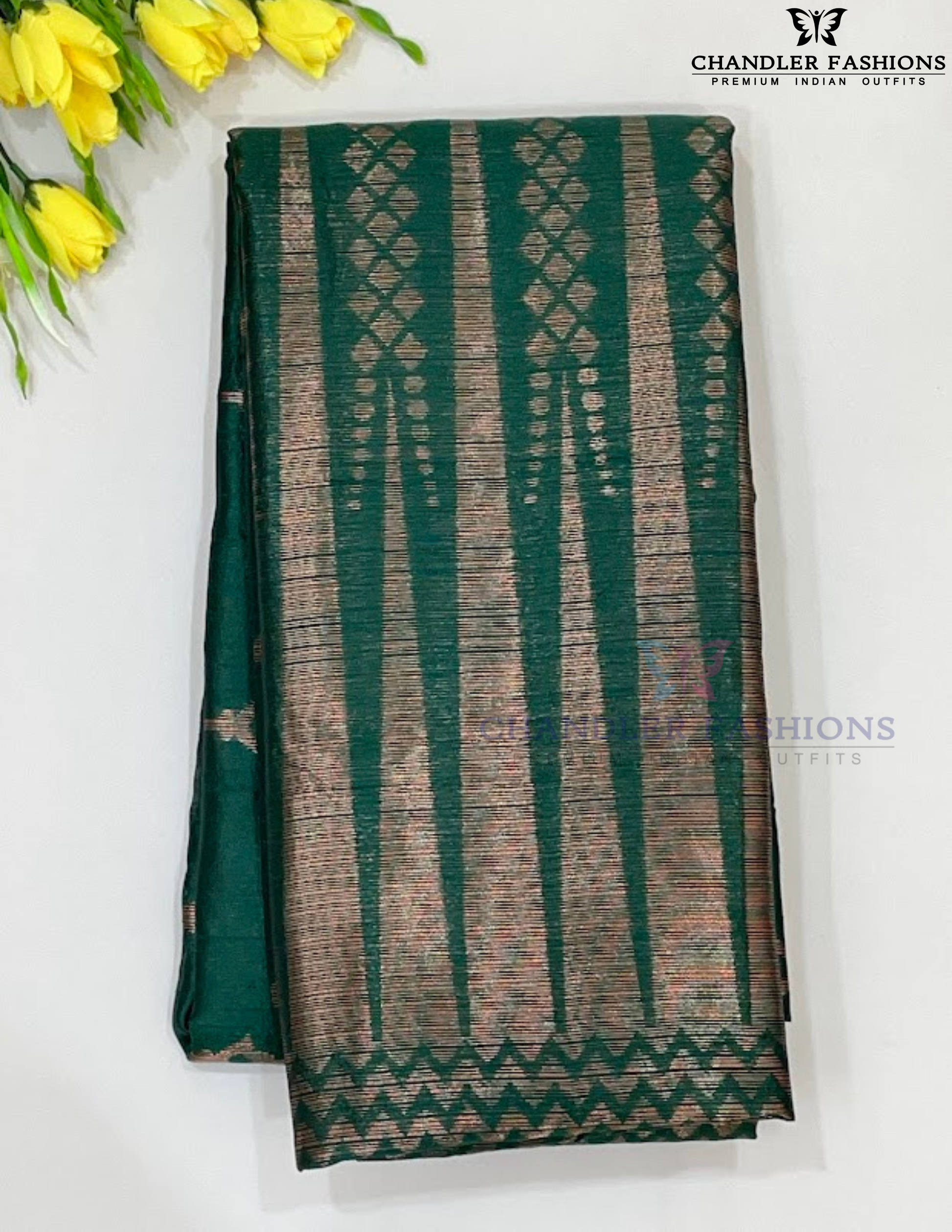 Alluring Green Color Silk Cotton Saree For Women