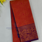 Beautiful Red Color Art Silk Saree With Purple Color Gold Zari Border For Women