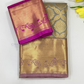 Attractive Gray Color Pure Kanchi Silk With Gold Zari Work Saree For Women - SILKMARK CERTIFIED