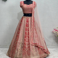 Alluring Red Colored Heavy Embroidery And Mirror Hand Work Lehengas With Dupatta Set