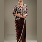 Gorgeous Brown Color Heavy Chinon Ready To Wear Saree For Women