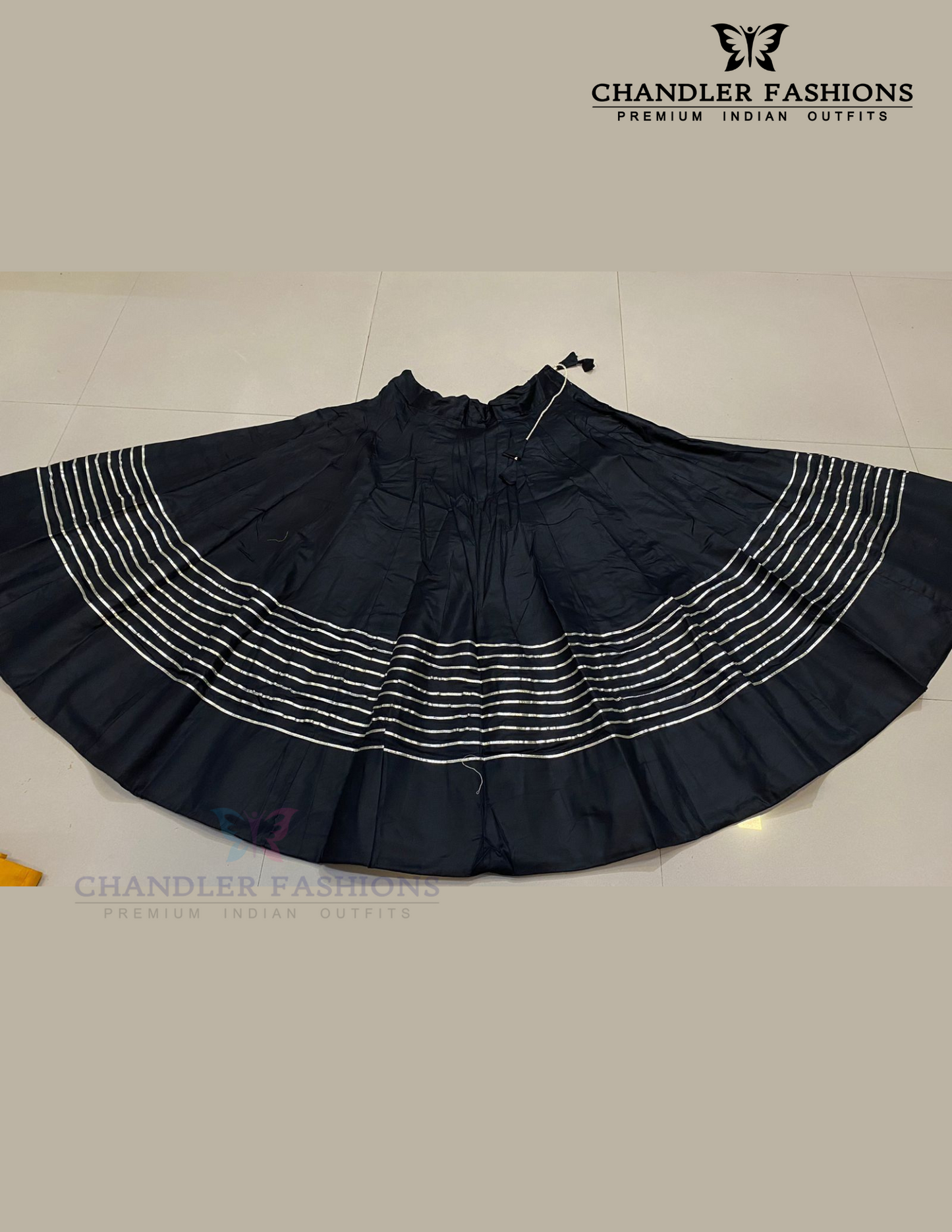 Alluring Black Color Lace and Ribbon Work Skirt Chaniya Lehenga For Women