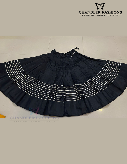 Alluring Black Color Lace and Ribbon Work Skirt Chaniya Lehenga For Women