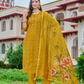 Elegant Mustard Yellow Color Chanderi Silk Salwar Suits For Women