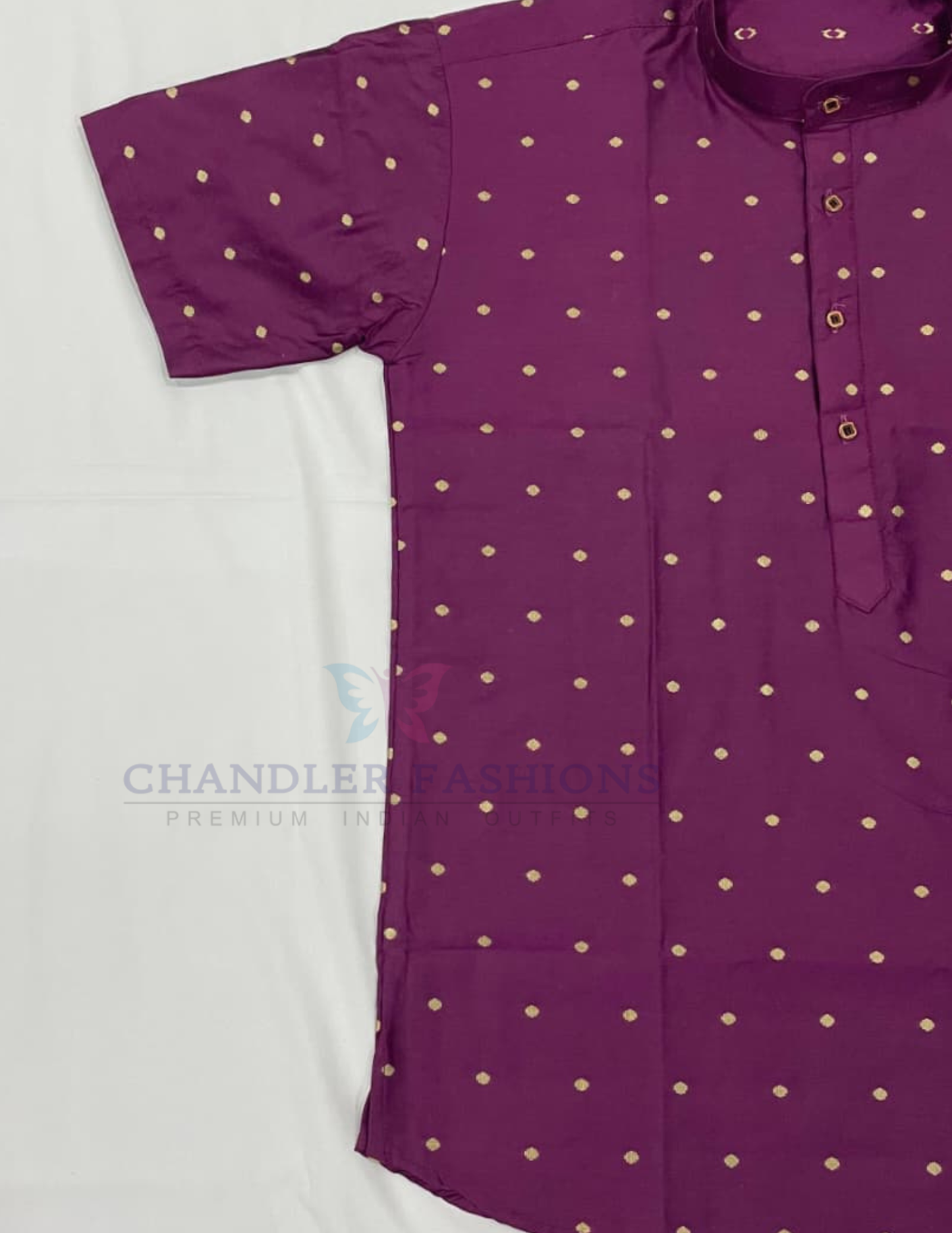 Purple Color Silk Cotton Short Kurta Near Me