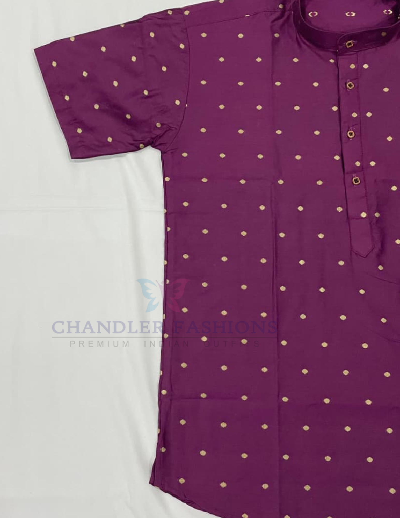 Purple Color Silk Cotton Short Kurta Near Me