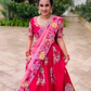  Red Color Cotton Lehenga Choli With Kalamkari Print Work In Mesa