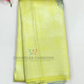 Stunning Lime Yellow Color Art Silk Saree With Gray Color Rich Pallu For Women