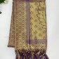 Beautiful Violet Color Silk Shawl With Zari Work (Ponnadai) 
