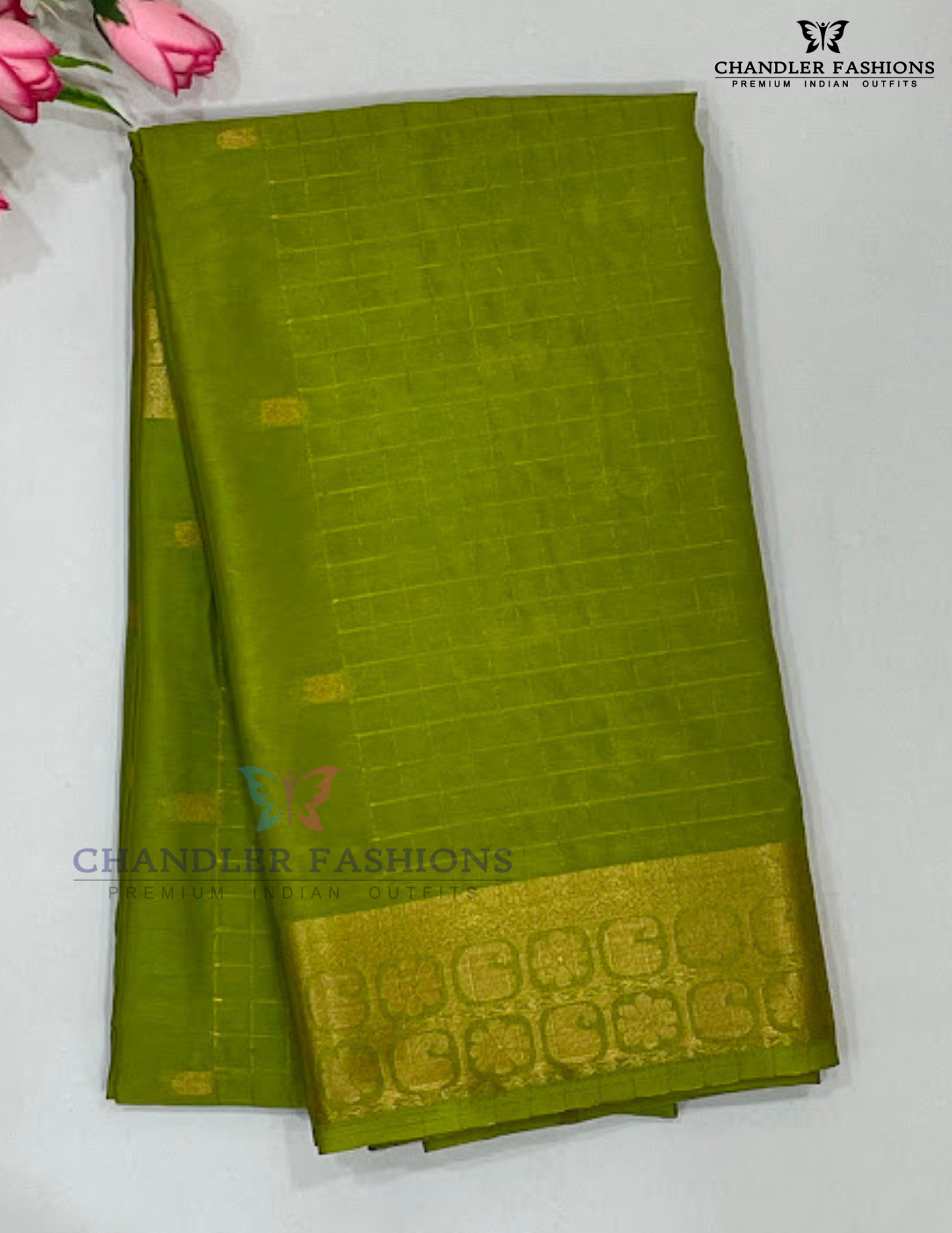 Beautiful Mehendi Green Color Mysore Silk Saree With Zari Work For Women