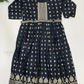 Charming Black Color Sequins Thread Embroidery Work Kurti For Women