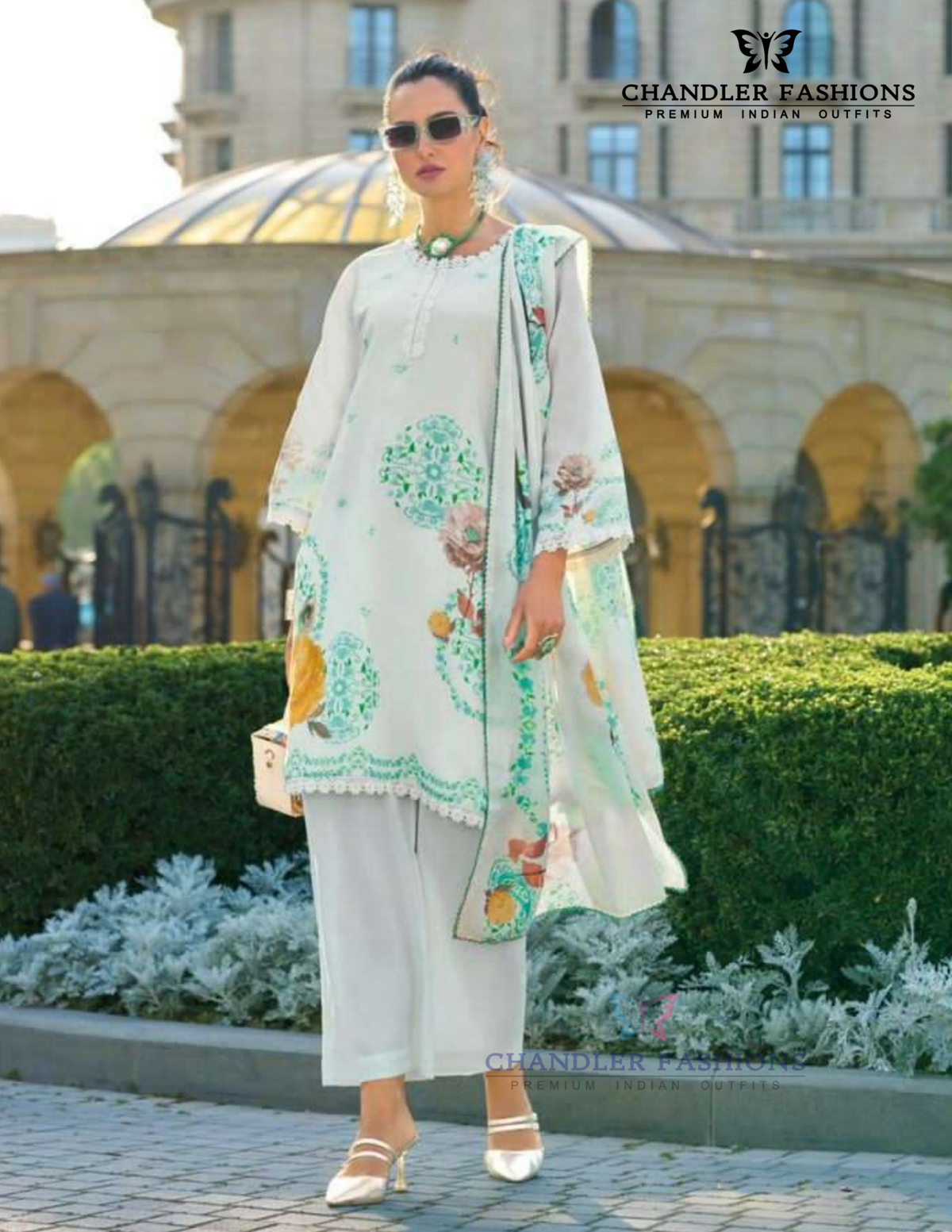 Attractive White Color Pure Cotton Salwar Suits With Digital Print Work Near Me