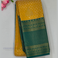 Alluring Yellow Color Soft Silk With Zari Work Contrast Pallu Saree For Women