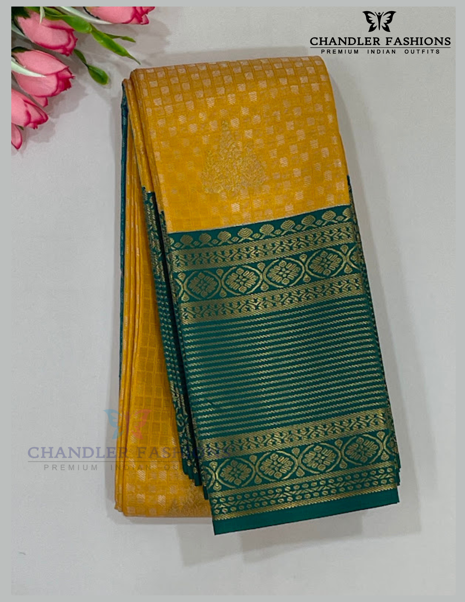 Alluring Yellow Color Soft Silk With Zari Work Contrast Pallu Saree For Women