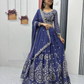 Beautiful Blue Color Georgette Lehenga Choli With Embroidery Work For Women Near Me
