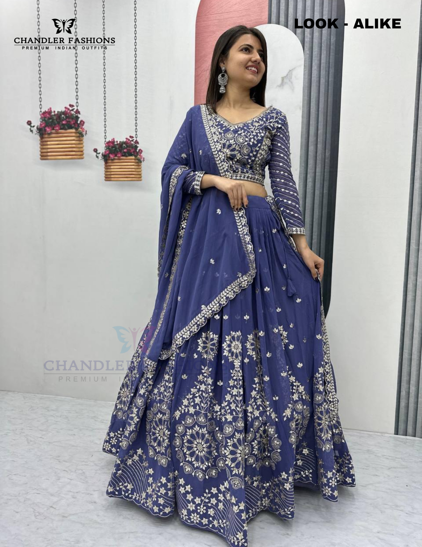Beautiful Blue Color Georgette Lehenga Choli With Embroidery Work For Women Near Me