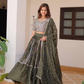 Appealing Green Color Georgette Lehenga Choli With Embroidery Work Near Me