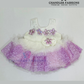 Alluring Off White And Lavender Color Soft Net Frock For Girls