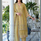 Gorgeous Yellow Color Soft Organza Salwar Suits With Embroidery Work
