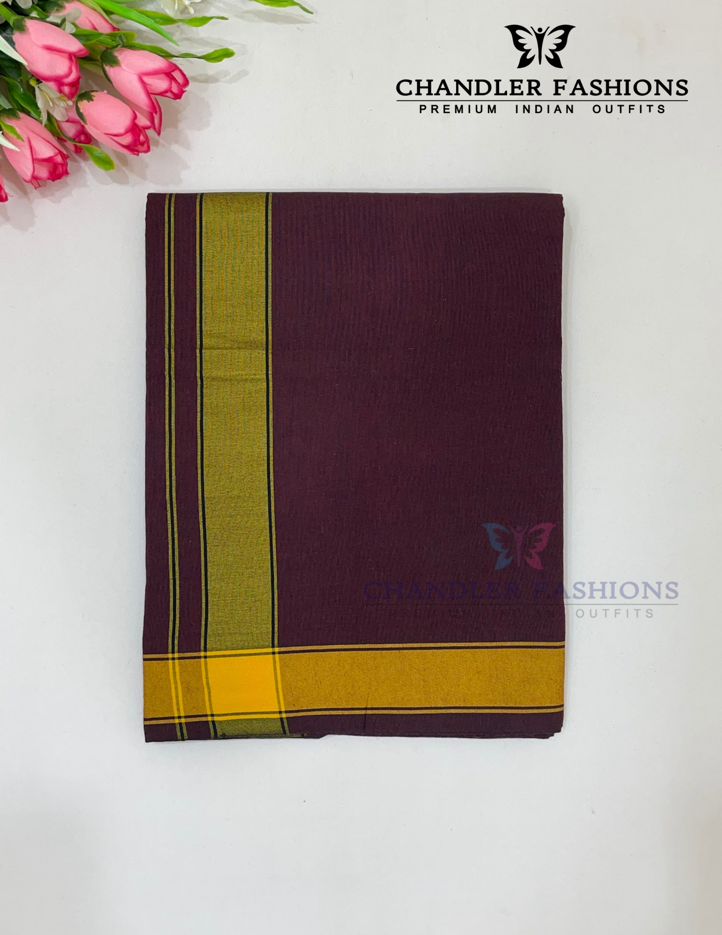 Attractive Men's Dark Brown Color Cotton Dhoti