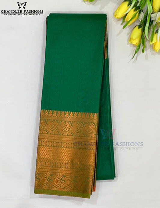 Elegant Green Color Art Silk Saree With Zari Work For Women