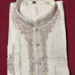 White Color Soft Silk With Embroidery Work Kurta Suits For Men Near Me