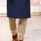 Navy Blue Neck Work Men's Kurta In USA