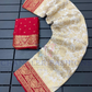 Beautiful White Color Silk With Zari Work Saree For Women