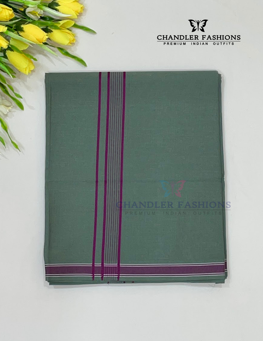Charming Pale Green Color Cotton Dhoti For Men