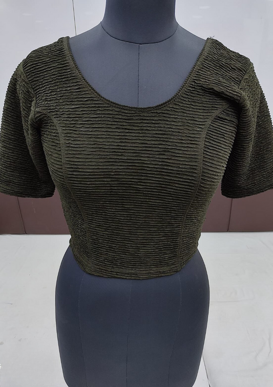 Attractive Gray Color Ready To Wear Stretchable Blouse For Women