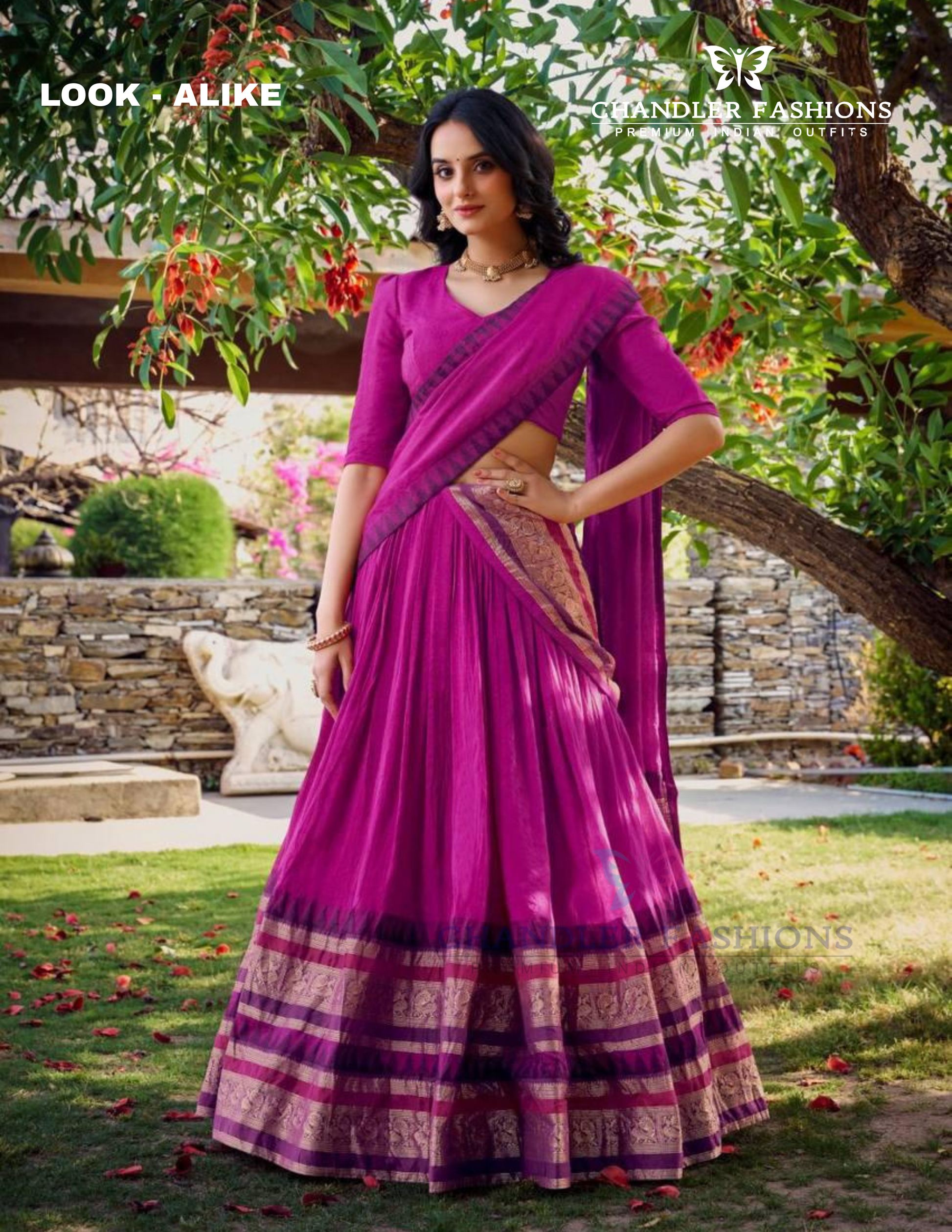 Alluring Pink Color Pure Chanderi Zari Wearing Lehenga Choli With Dupatta