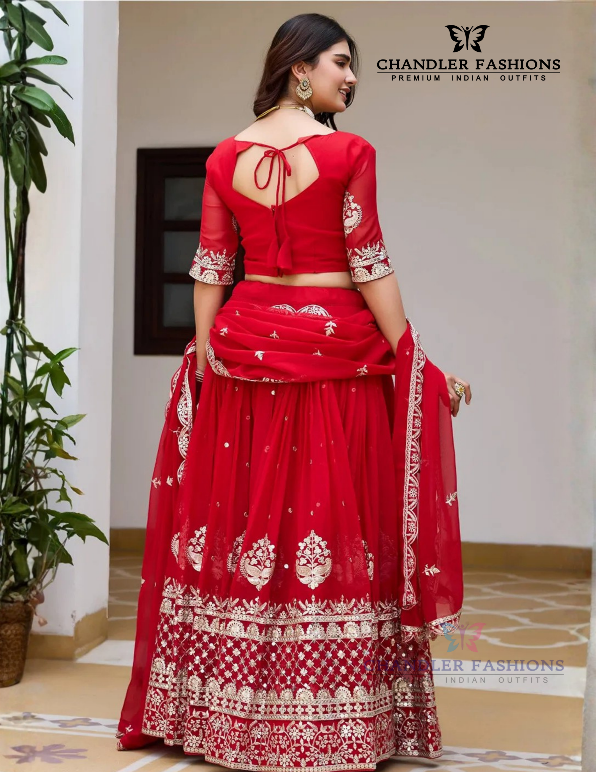 Faux Georgette With Embroidery Work Lehenga Choli In Yuma