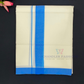 Charming Men's White Color Cotton Dhoti With Blue Border