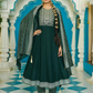 Elegant Green Color Rayon Foil Print And Embroidery work Salwar Suits For Women